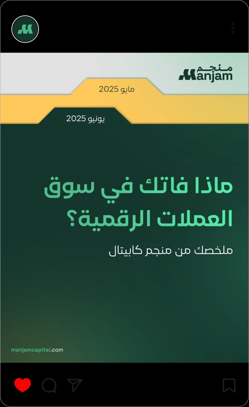 Manjam Capital social media post - Arabic content about investment space